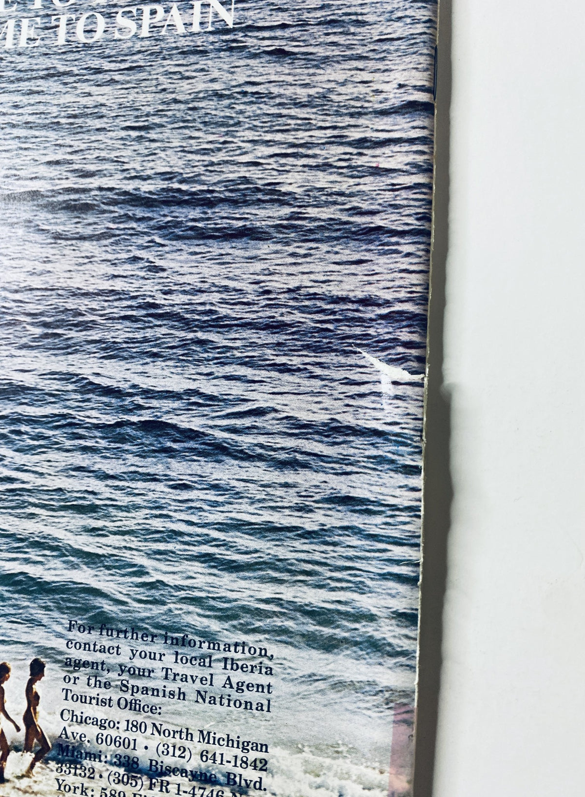 Edge of The New Yorker Magazine January 1, 1972 displaying minor wear with a view of the sea, indicating aged condition.