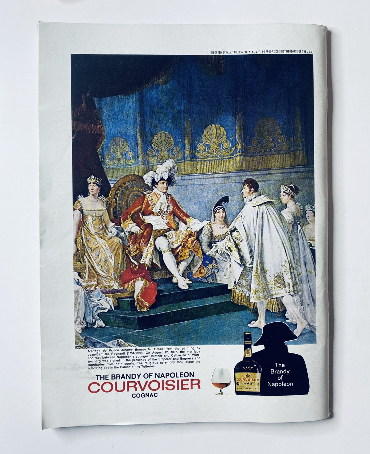 The New Yorker Magazine December 9, 1972 includes an advertisement for Courvoisier Cognac featuring a historical scene depicting Napoleon and guests in elaborate costumes, promoting 'The Brandy of Napoleon.'