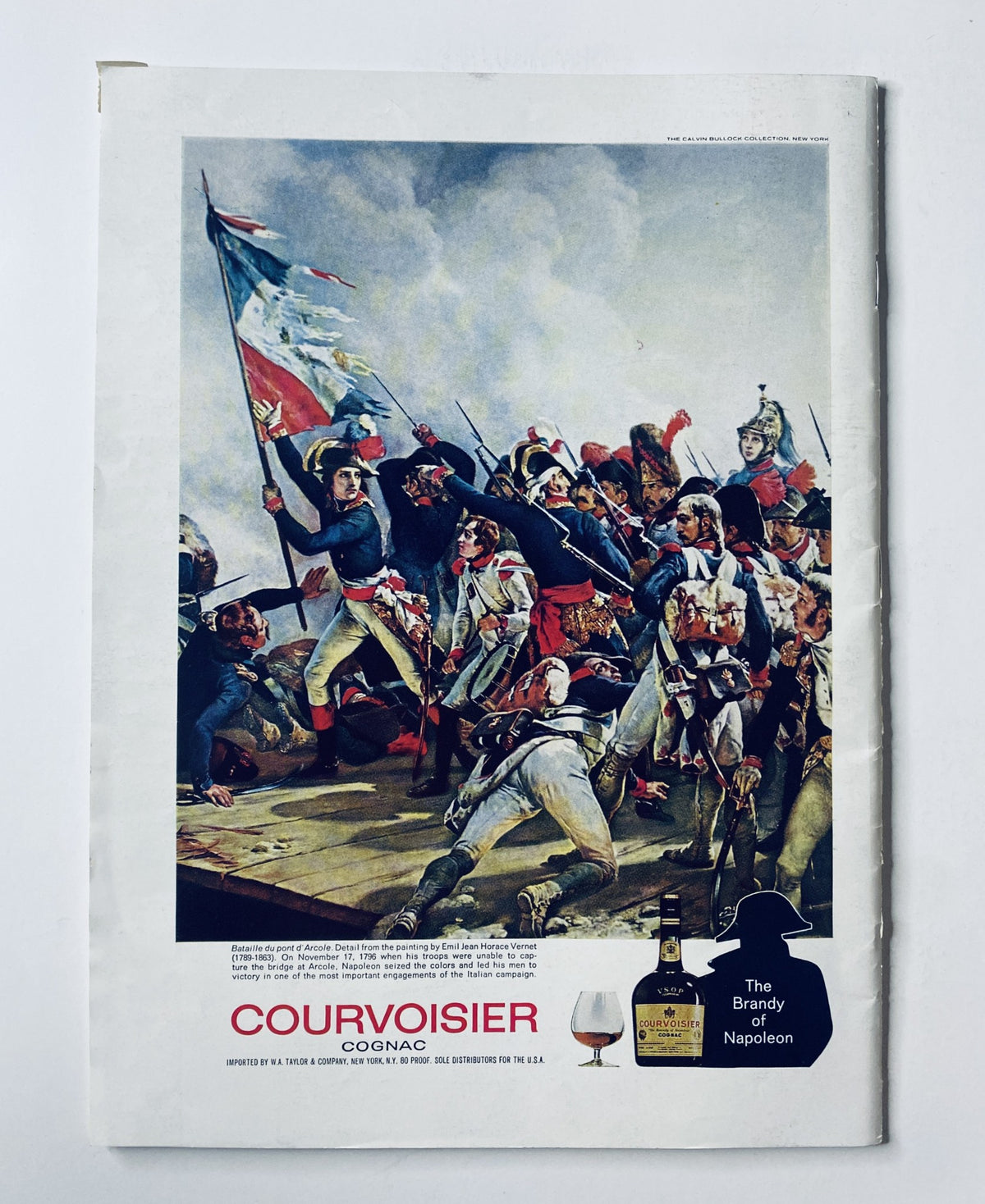 Back cover of The New Yorker Magazine December 23, 1972 featuring a colorful advertisement for Courvoisier Cognac, illustrating a historical scene with soldiers.