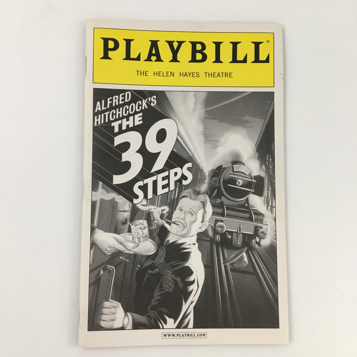2009 Playbill for 'The 39 Steps' at Helen Hayes Theatre showcasing Alfred Hitchcock's iconic design.
