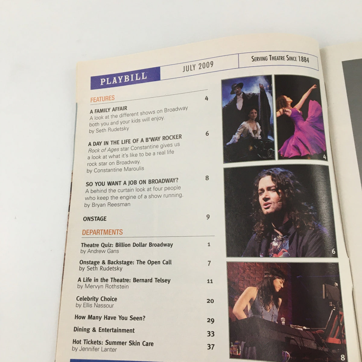 2009 Playbill for The Tin Pan Alley Rag - Randy Aaron, featuring content highlights and theater details from July 2009.