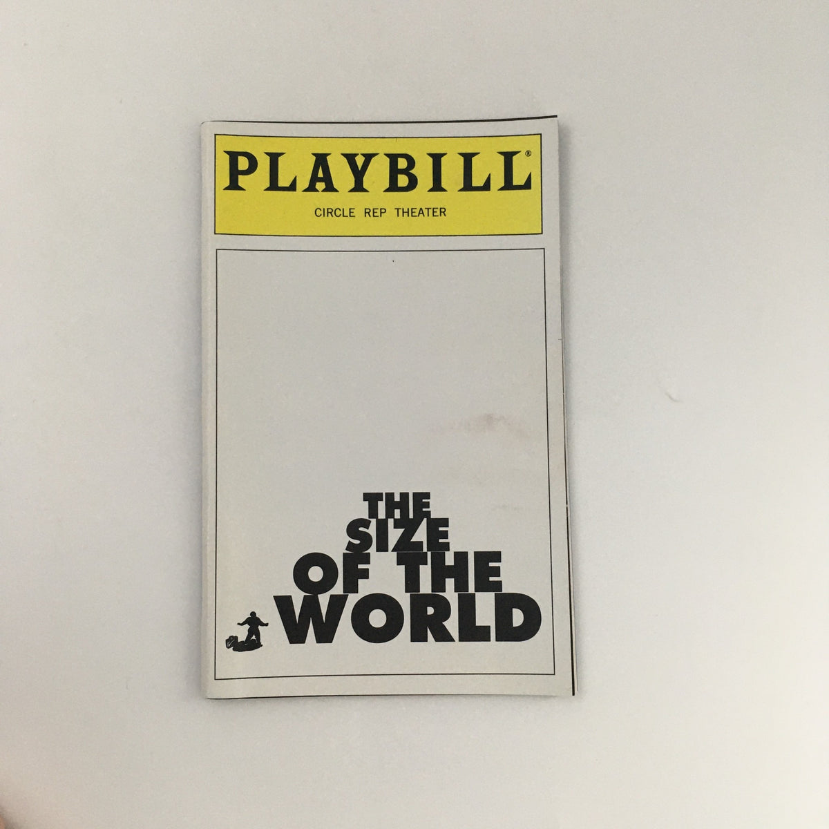 Cover of the 1996 Playbill for Circle Repertory Theater's 'The Size of the World' featuring Frank Whaley.