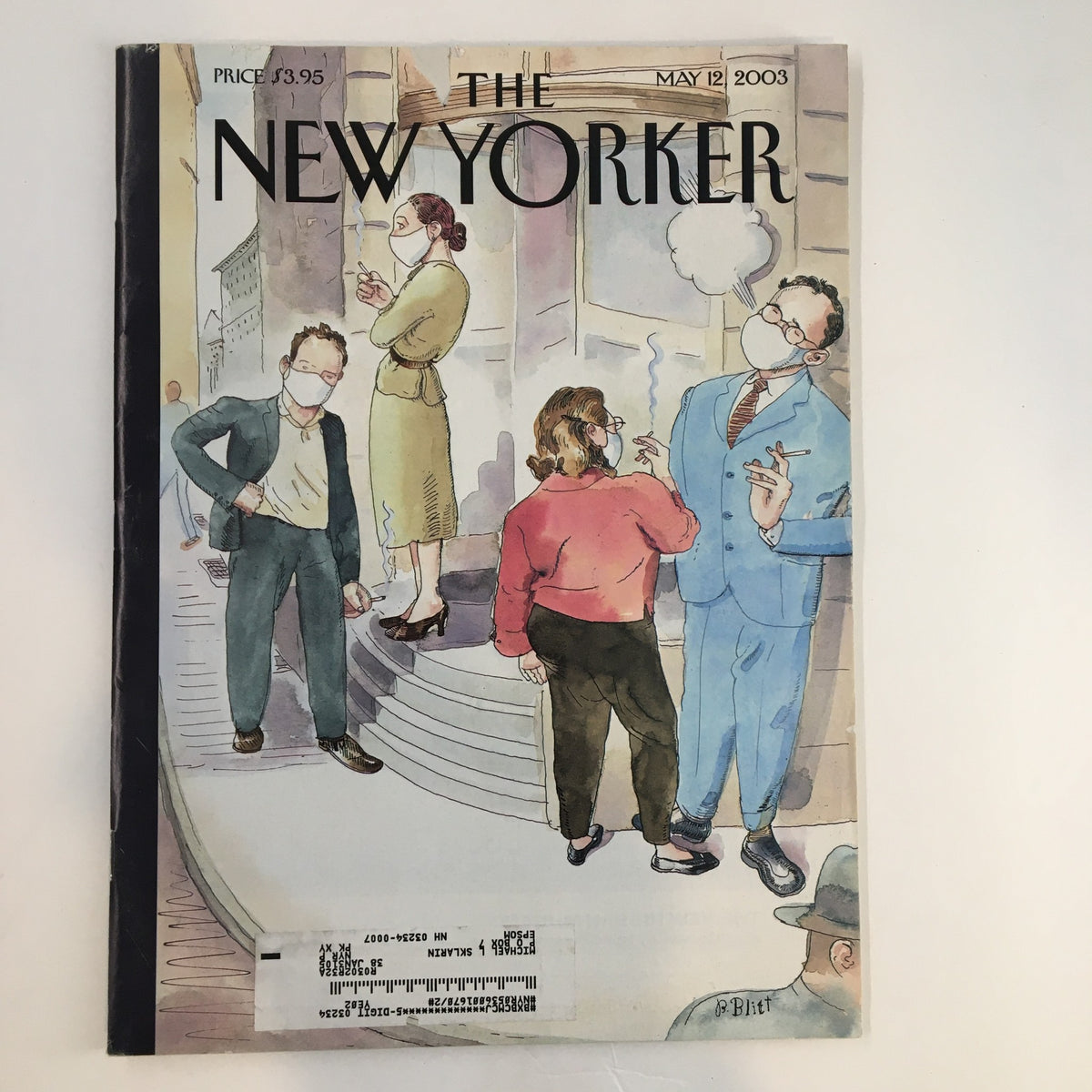 The New Yorker Full Magazine Cover - May 12, 2003, featuring the cover artwork 'Health Conscious' by Barry Blitt, showcasing characters in a satirical representation of health and wellness.
