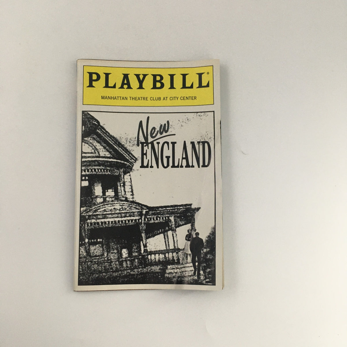 1995 Playbill for 'New England' from the Manhattan Theatre Club featuring a vintage cover design.