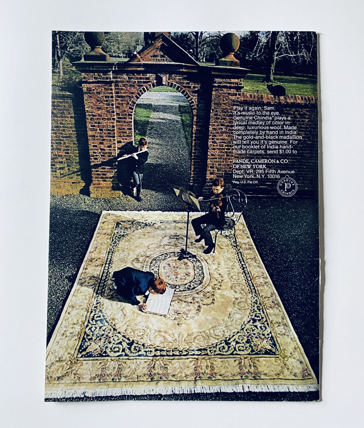 An advertisement from The New Yorker Magazine January 13, 1973 featuring a whimsical scene of children on a patterned rug, promoting PANDORA RUG COMPANY, reflecting the vintage style of the era.