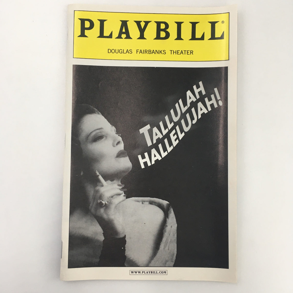 2000 Playbill for 'Tallulah Hallelujah!' at Douglas Fairbanks Theater featuring a striking black and white image of a performer.