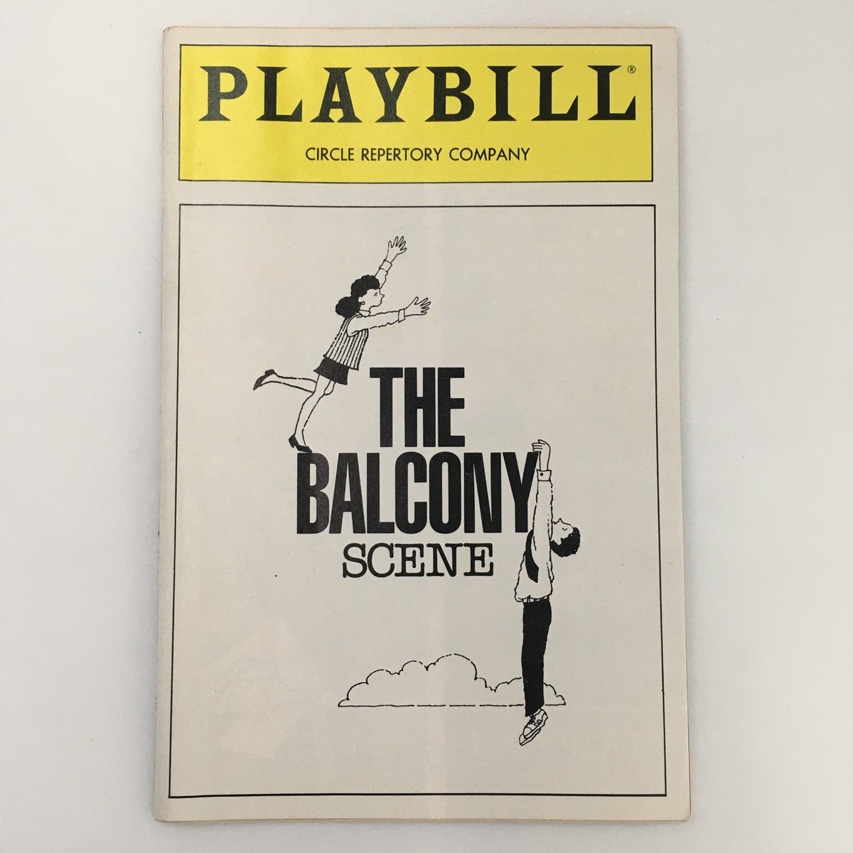 1991 Playbill for Circle Repertory Company’s 'The Balcony Scene', featuring a simple design with characters in a dramatic pose, perfect for theater enthusiasts and collectors.