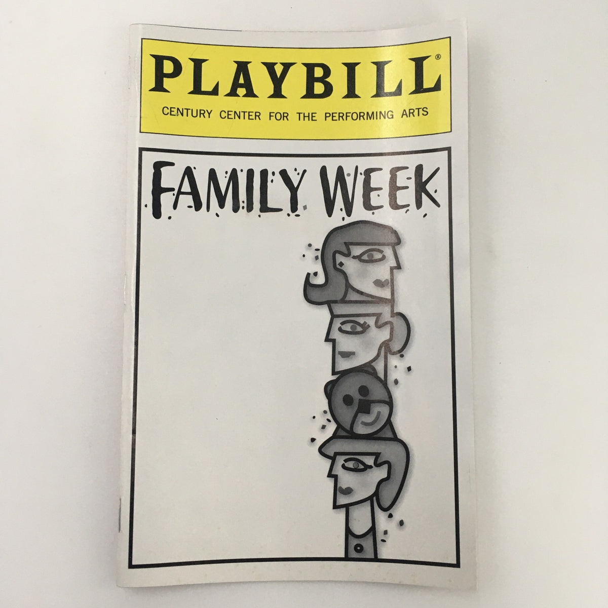 2000 Playbill for 'Family Week' at Century Center for Performing Arts featuring a minimalistic cover design.
