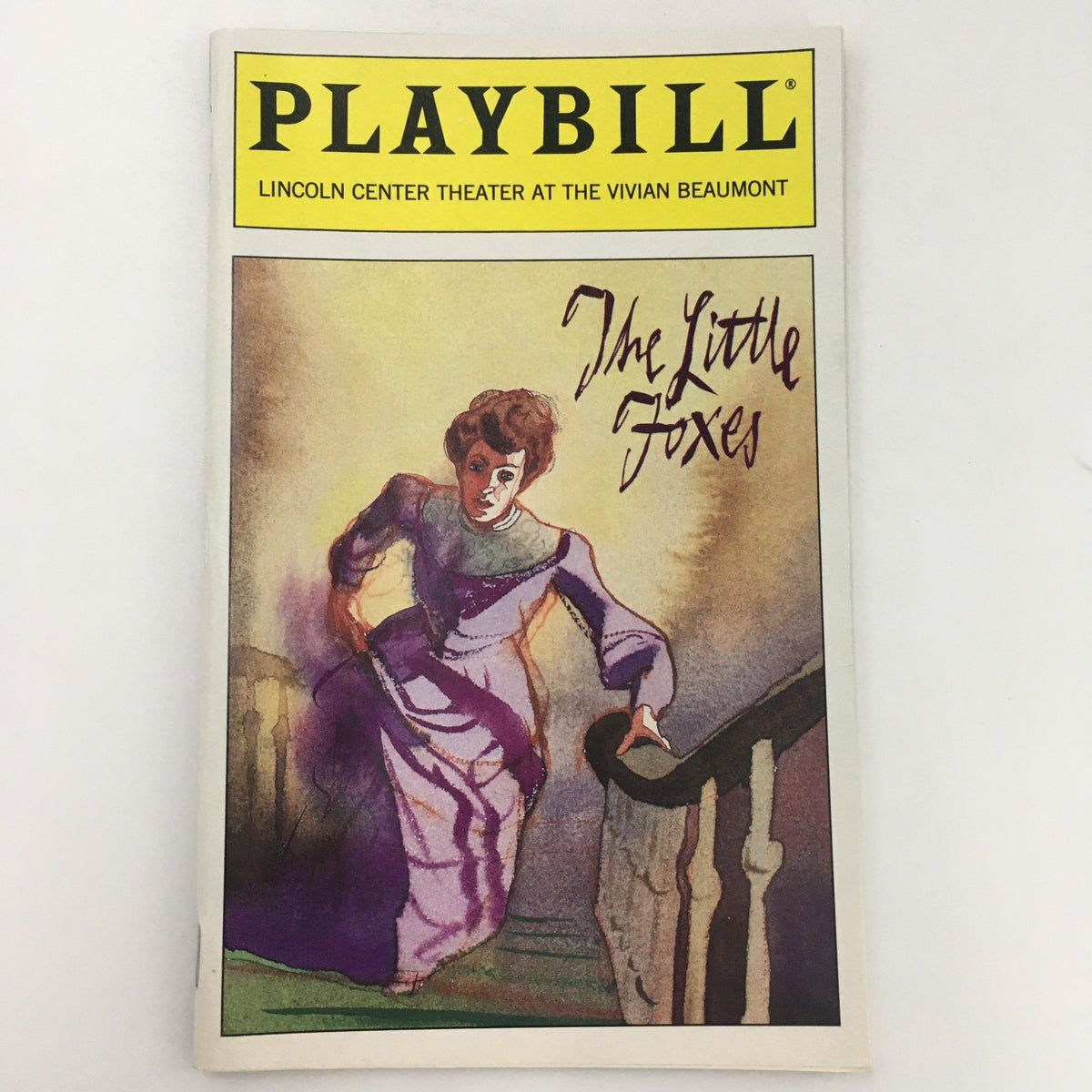 1997 Playbill for The Little Foxes featuring a colorful illustration of the character on the cover, presented at the Vivian Beaumont Theatre.
