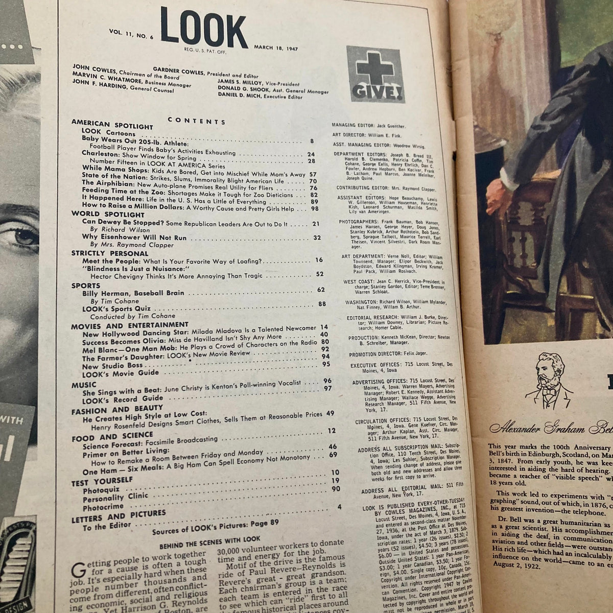 Vintage Look Magazine March 18 1947 Vol 11 No. 6 General Dwight Eisenhower
