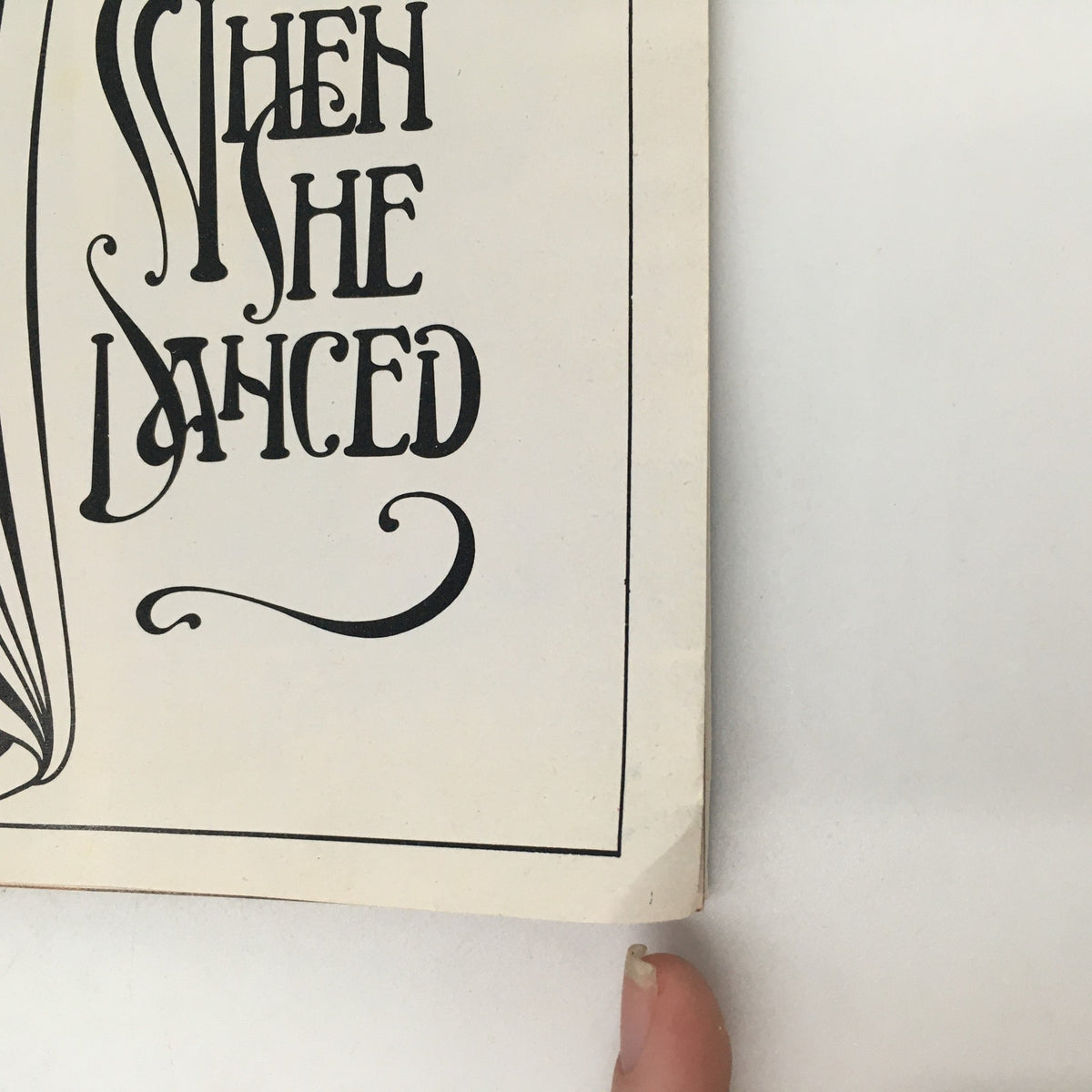 Cover of 1990 Playbill for Playwrights Horizons' ‘When She Danced’ by Martin Sherman featuring artistic title typography.