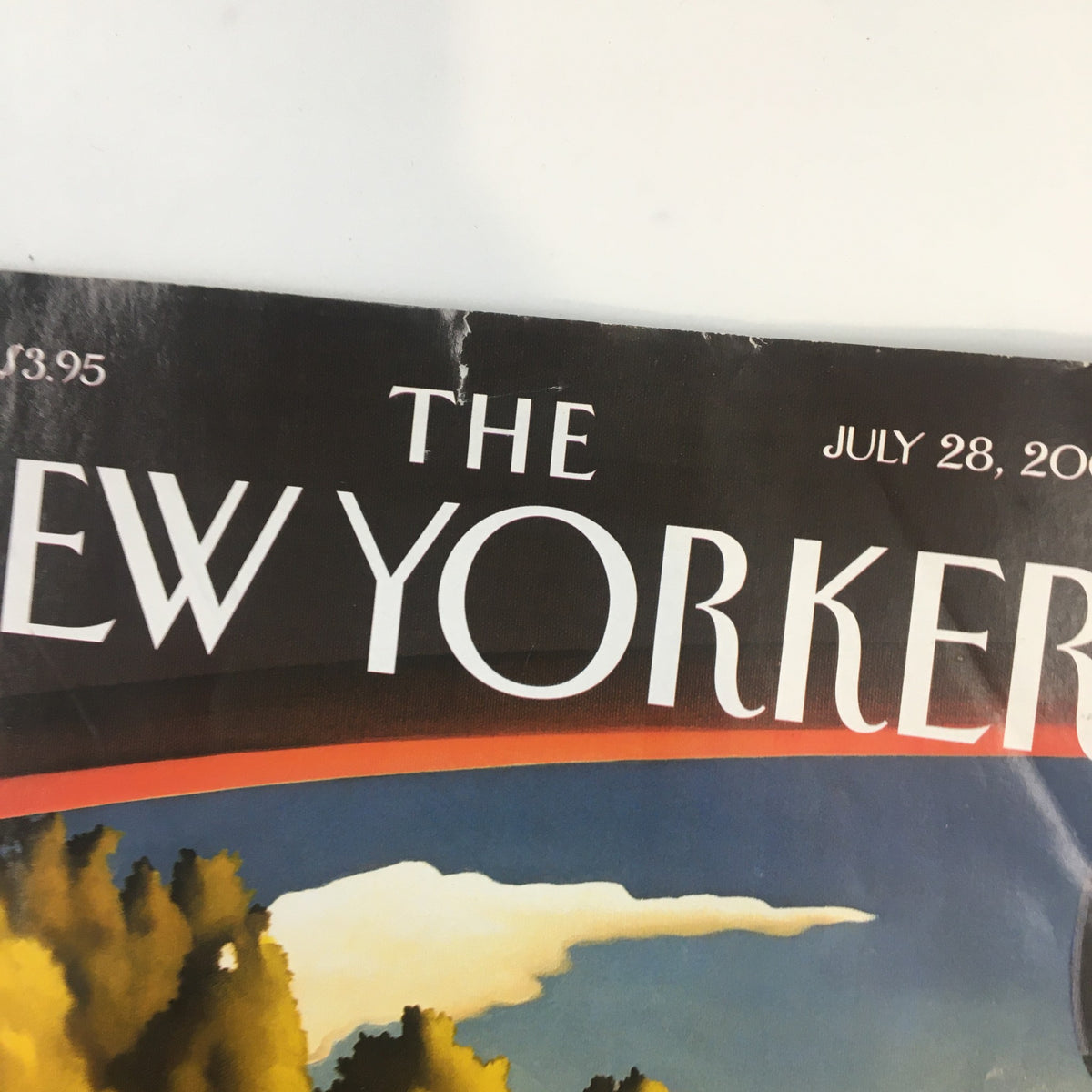 The New Yorker Full Magazine July 28 2003 cover featuring artwork by Kenton Nelson, showcasing vibrant colors and an adventuristic theme.