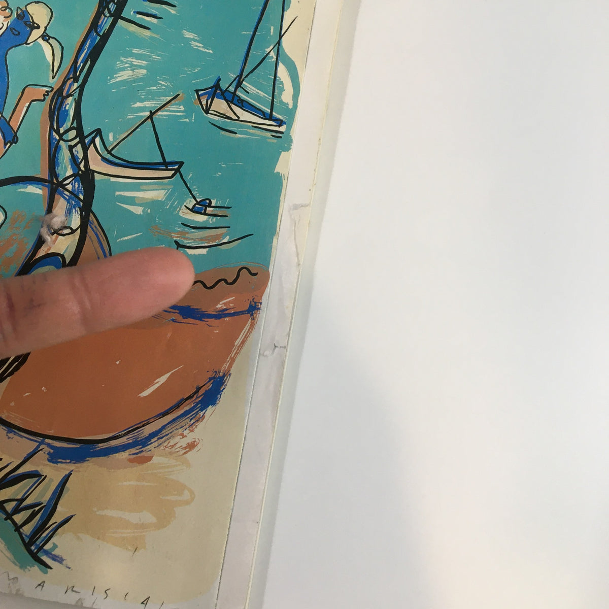Cover illustration detail from The New Yorker Full Magazine August 4 2003, featuring Mediterranean Sea artwork by J. Mariscal.
