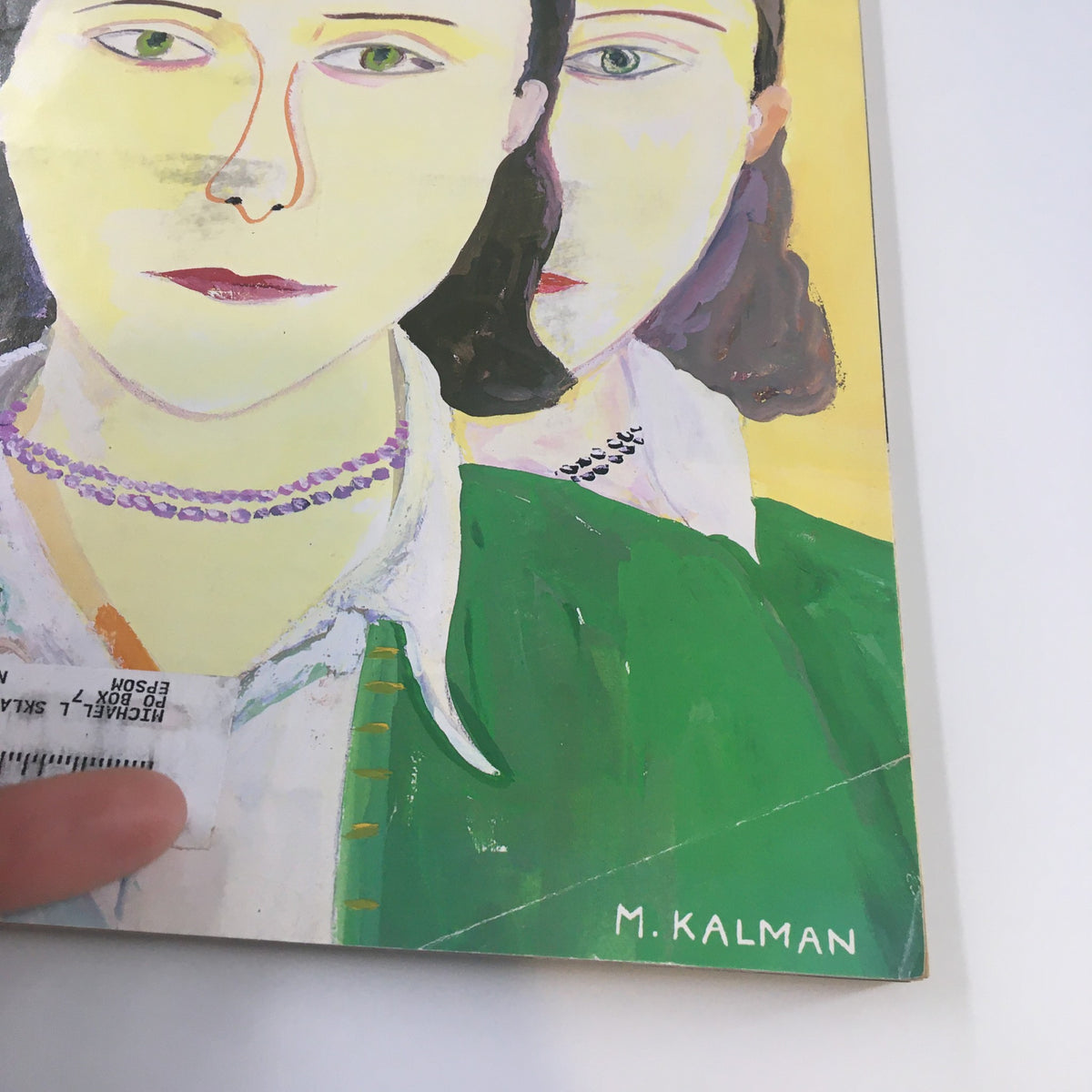 Close-up view of the side of The New Yorker magazine from June 14, 2004, highlighting the artwork by Maira Kalman and magazine details.