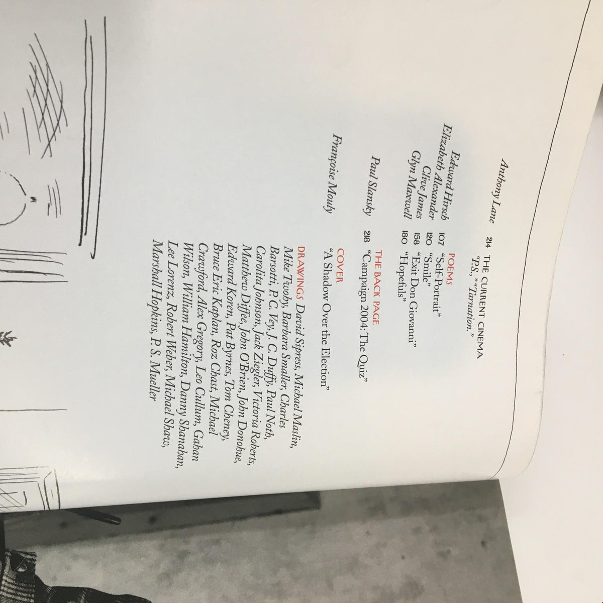 Cover page of The New Yorker Full Magazine October 18 2004 listing the issue's title 'A Shadow Over Election' by Francoise Mouly, highlighting the magazine's focus on important elections and societal issues.