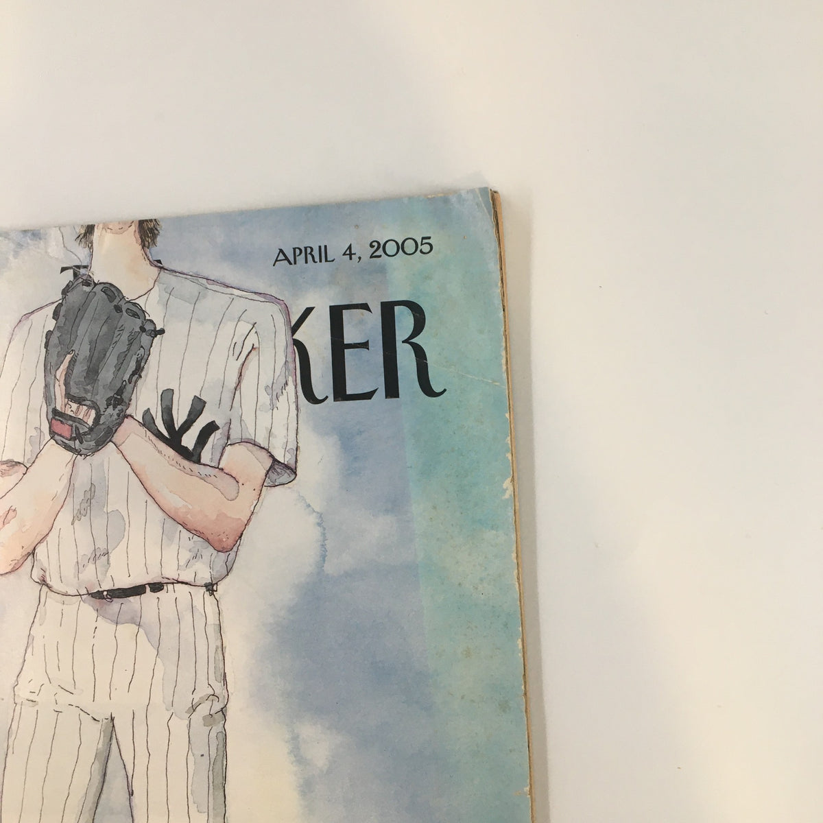 Top section of The New Yorker magazine cover from April 4, 2005, displaying the date and title, 'Over the Top' by Barry Blitt.