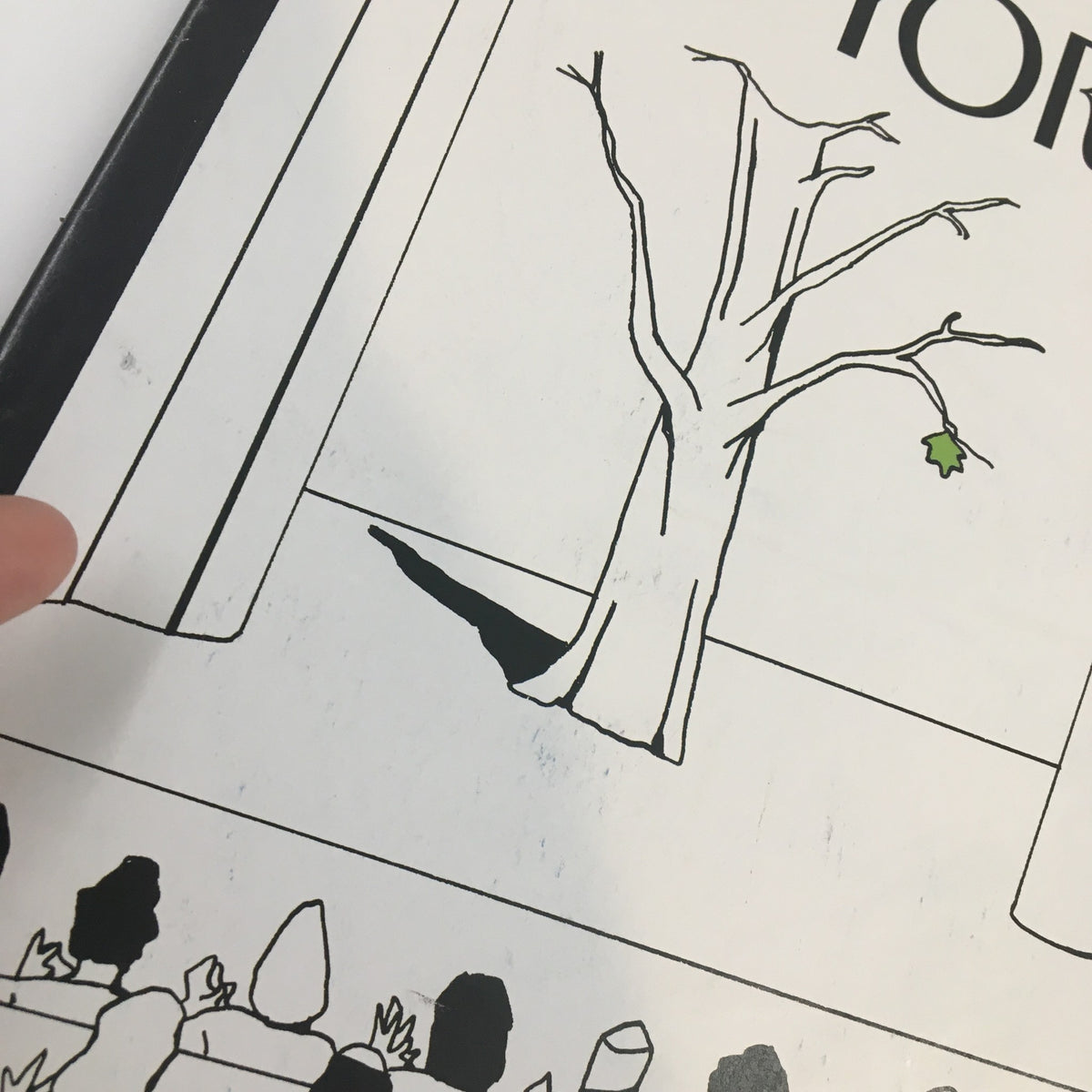 Cover illustration of The New Yorker magazine, May 2, 2005, featuring a minimalist tree and a shadow on a stark background, embodying the artistic style of Bruce Eric Kaplan.