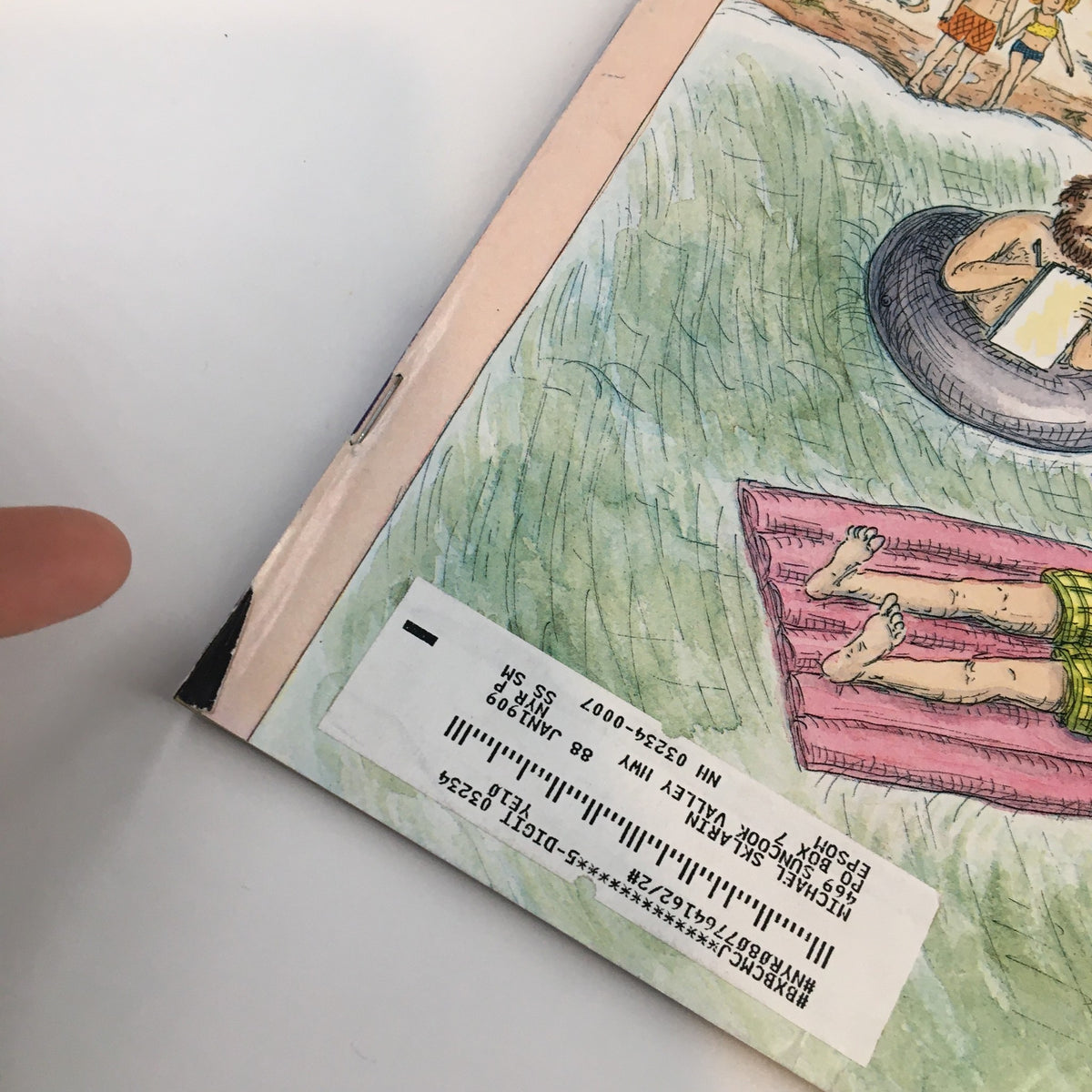 Detail of The New Yorker Full Magazine August 7 2006 showing the magazine's corner with a visible address label, preserving its nostalgic character.