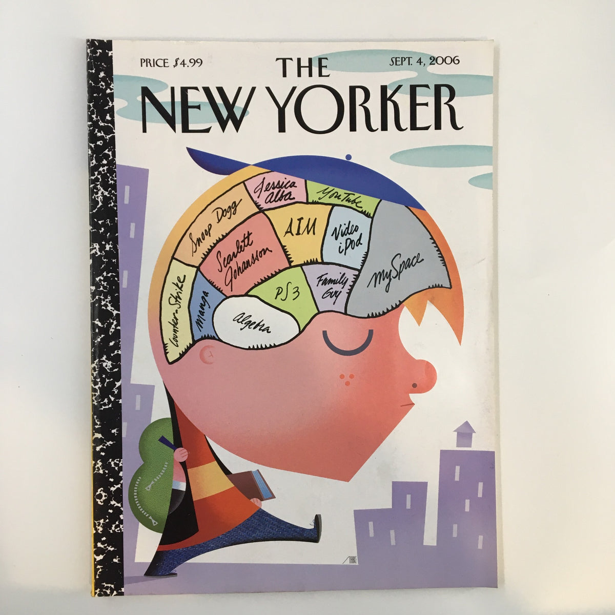Cover of The New Yorker magazine dated September 4, 2006, featuring the illustration titled 'Back to Cool' by Bob Staake, showcasing a colorful depiction of a boy's head with various pop culture references.