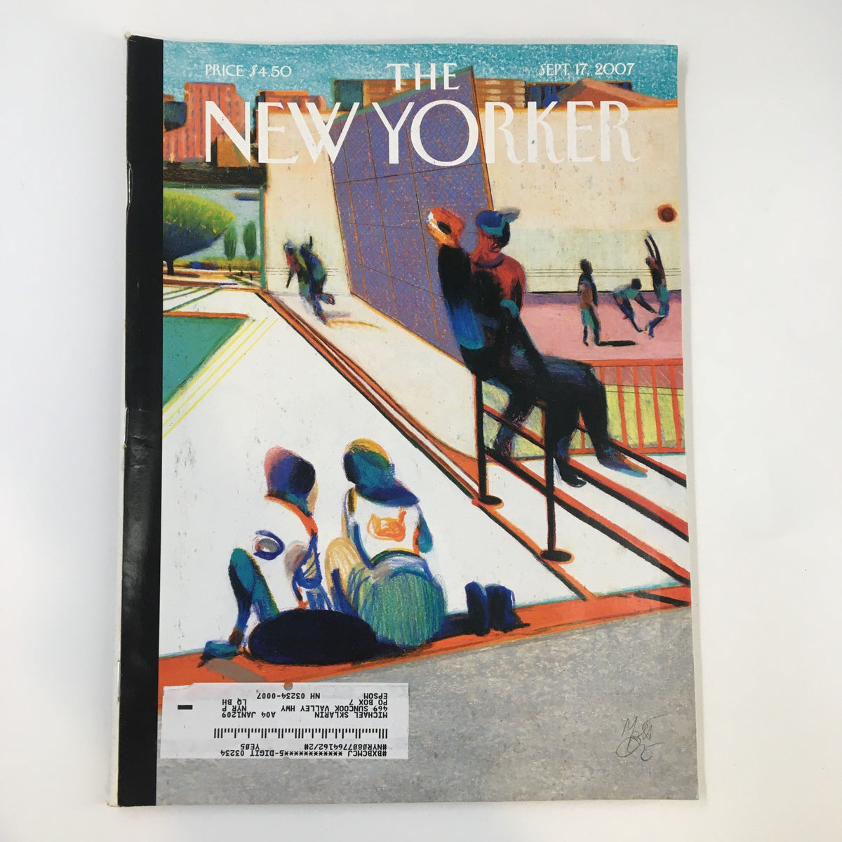 Cover of The New Yorker Full Magazine from September 17, 2007, featuring the artwork titled 'Playground' by Lorenzo Mattotti, depicting a vibrant playground scene with colorful illustrations.