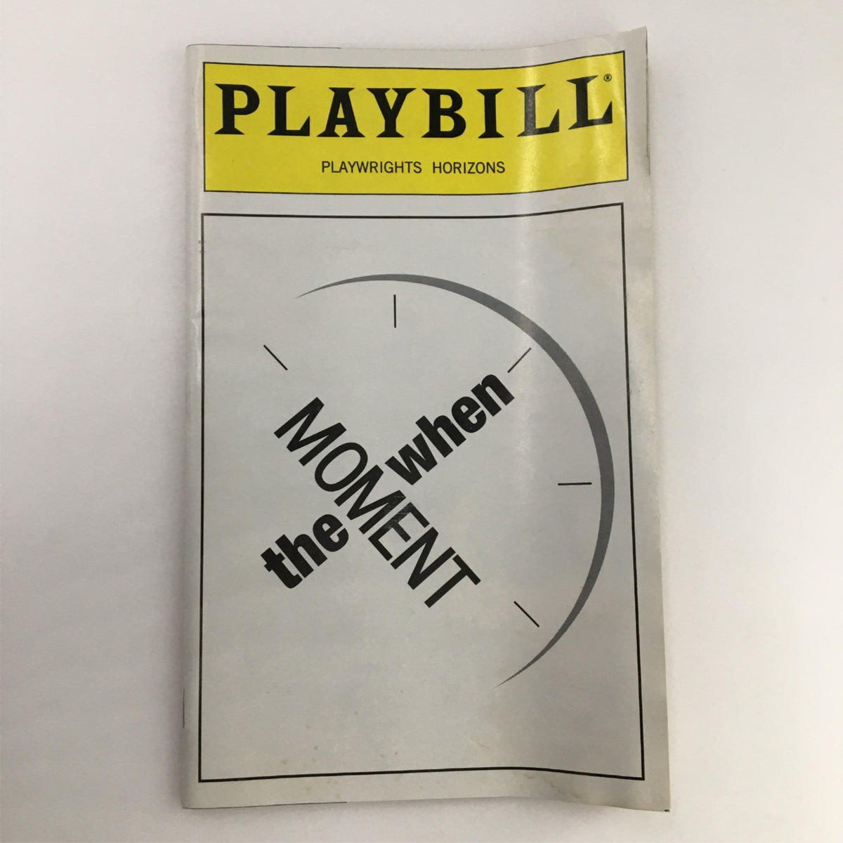 2000 Playbill for The Moment When by Playwrights Horizons, featuring a minimalist cover design with the title prominently displayed.
