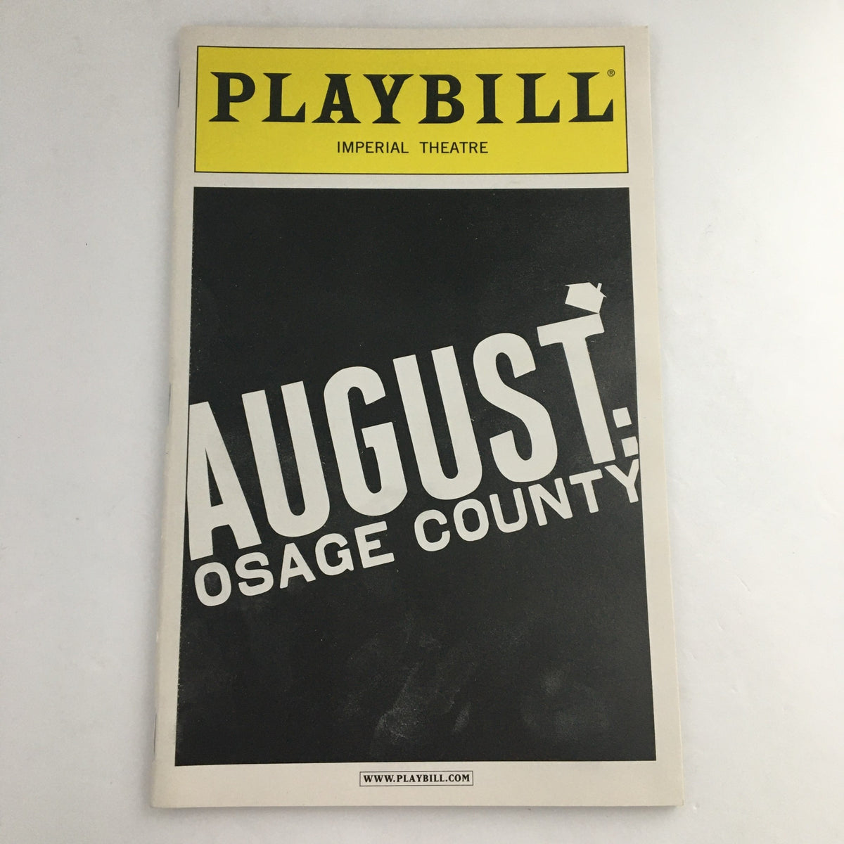 2008 Playbill for August Osage County at Imperial Theatre, showcasing the cover design featuring the title.