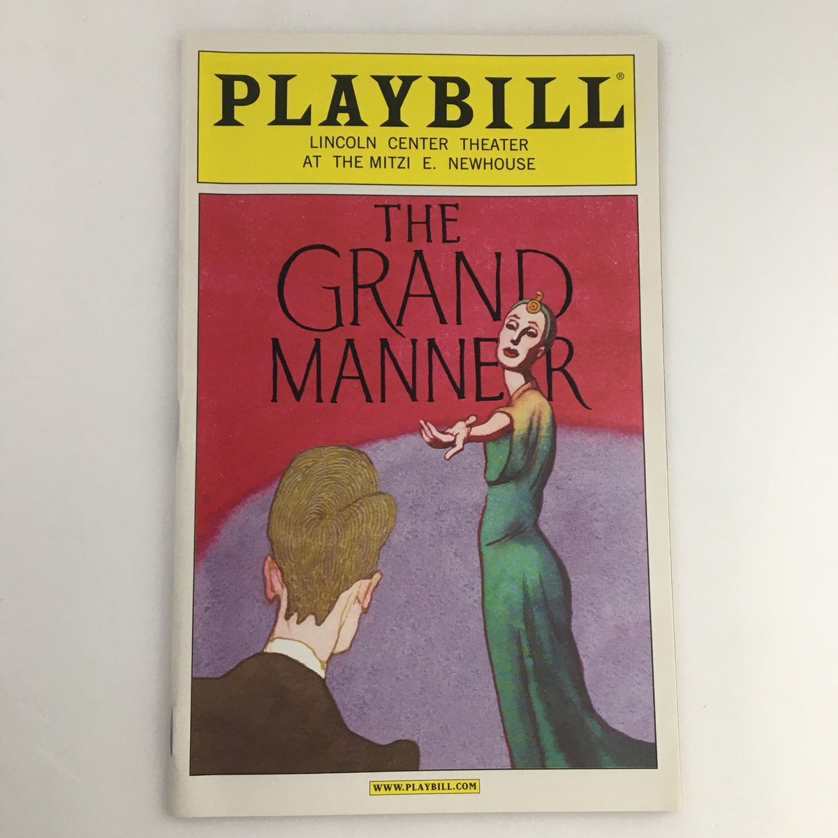 2010 Playbill for 'The Grand Manner' at the Mitzi E. Newhouse Theatre, featuring an artistic cover illustration.