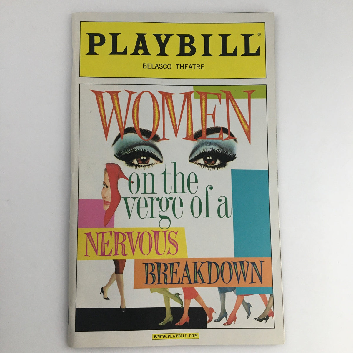 2010 Playbill 'Women on the Verge of a Nervous Breakdown' showcasing vibrant cover art and bold typography.