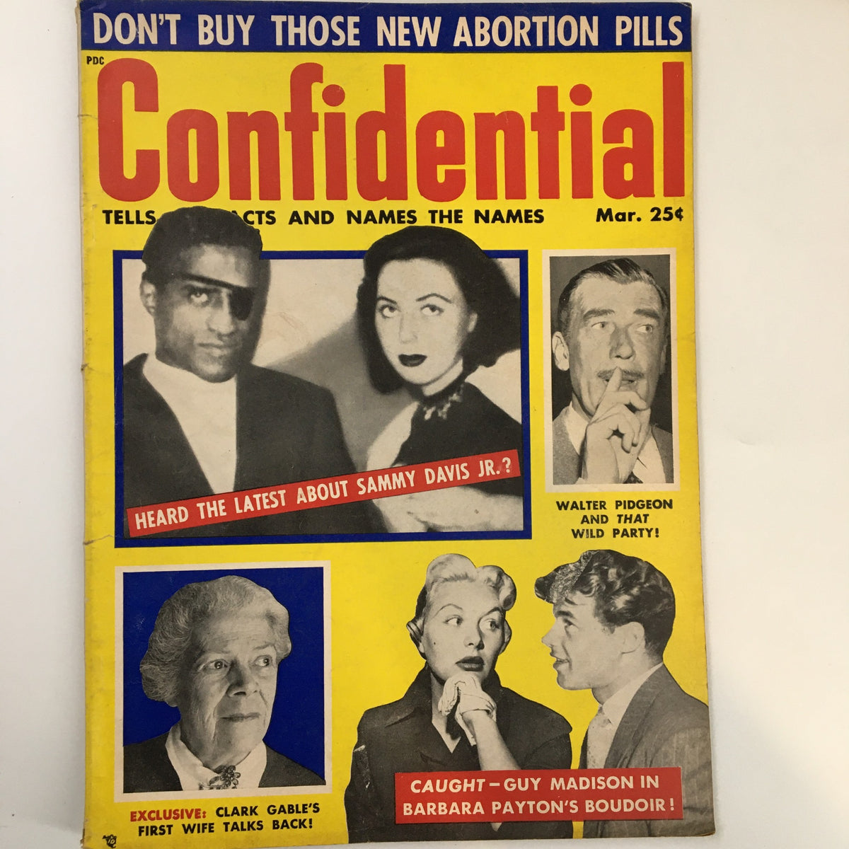 Vintage Confidential Magazine March 1956 The Latest About Sammy Davis Jr. No Label