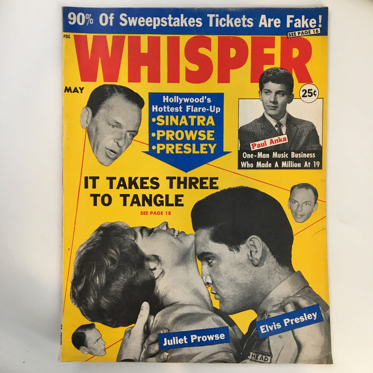 Cover of Whisper Magazine, May 1961, featuring Juliet Prowse and Elvis Presley, no label