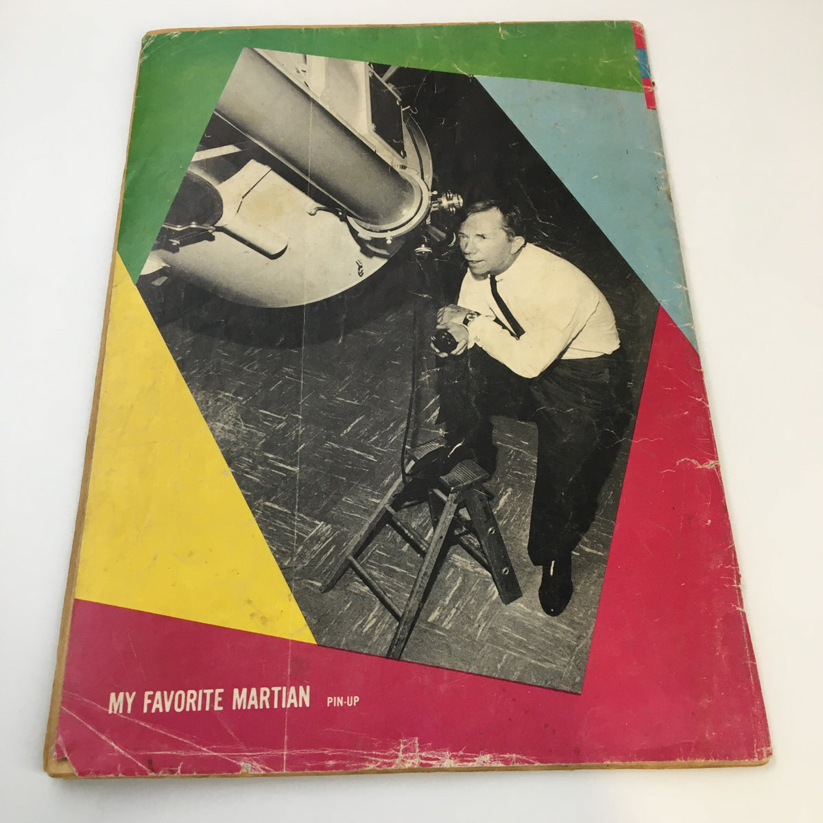 Cover of VTG My Favorite Martian Comics July 1966 featuring a vintage photo of Uncle Martin, showcasing colorful geometric designs and retro style.