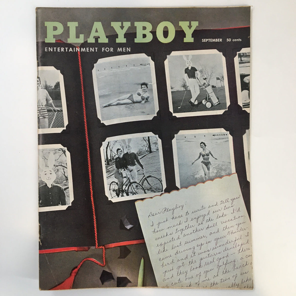 Cover of VTG Playboy Magazine September 1956 featuring playful motifs and vintage design.