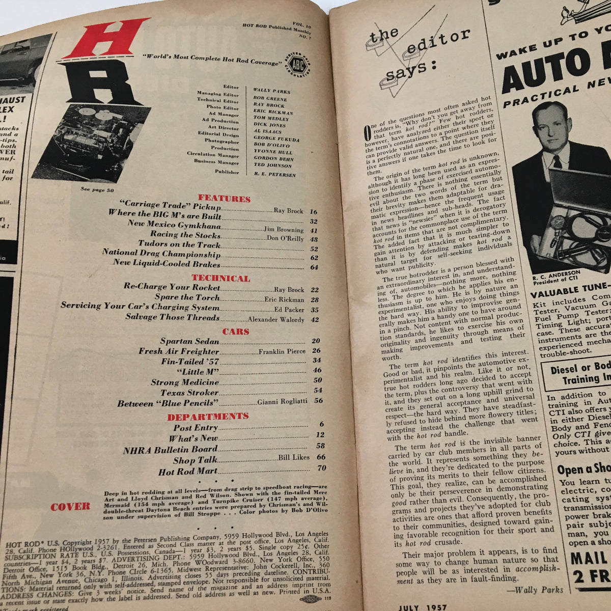 Vintage Hot Rod Magazine July 1957 Engine Installation Chev V8 in '34 Ford