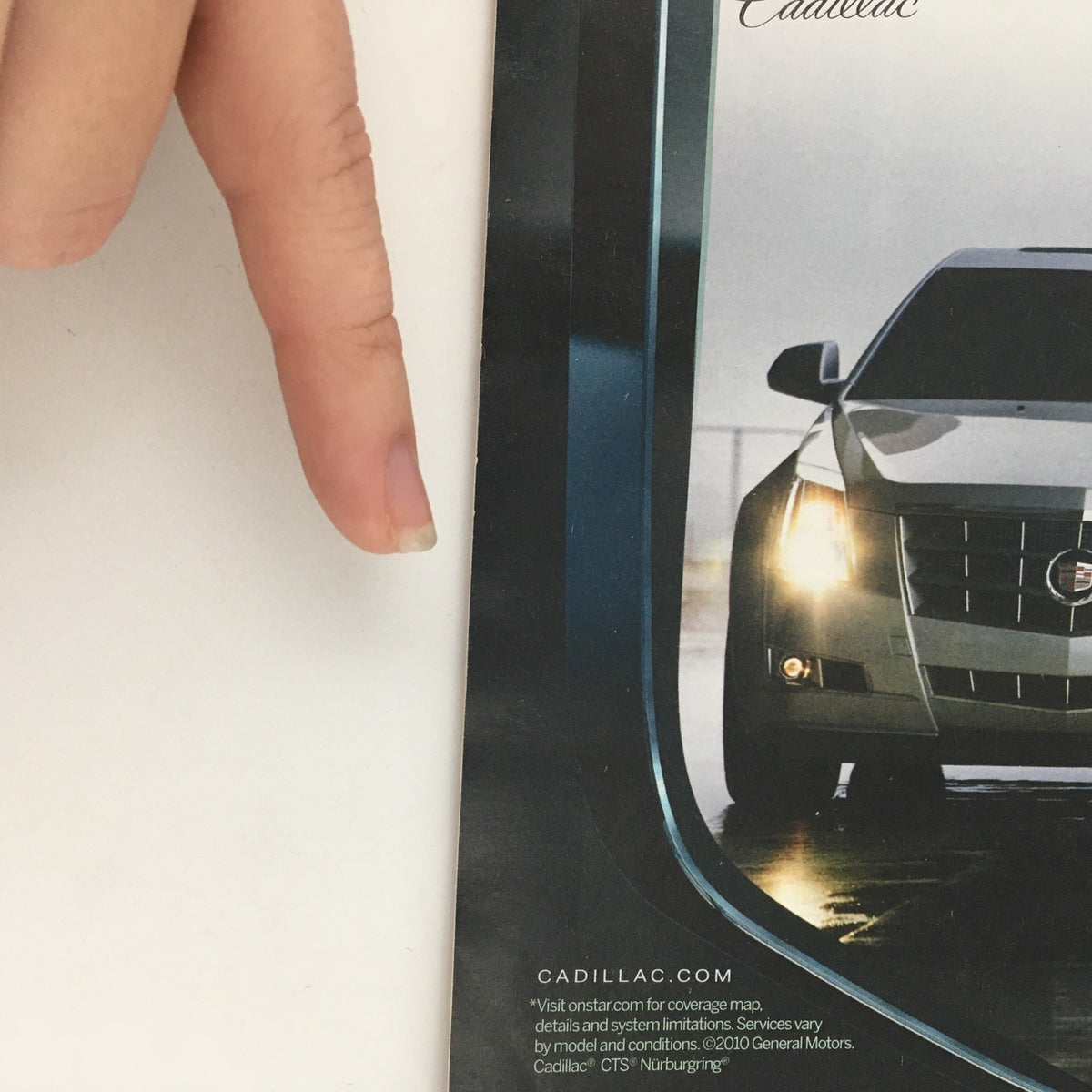 Back cover of the 2010 Playbill Primary Stages Secrets of the Trade displaying an advertisement for Cadillac.