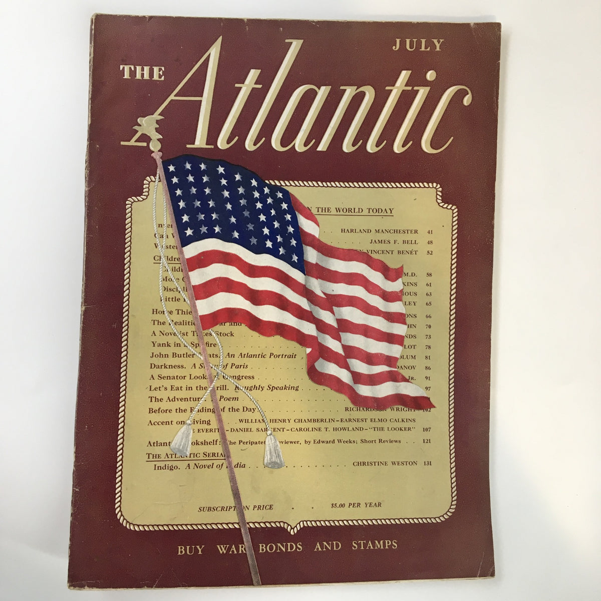 Vintage The Atlantic Magazine July 1943 A Senator Looks at Congress No Label