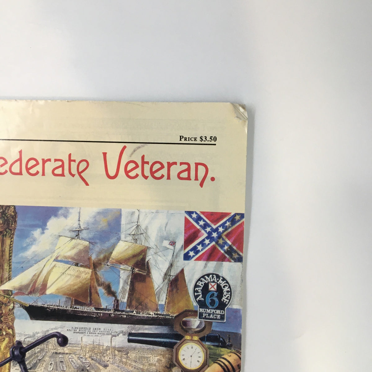 Close-up of the Confederate Veteran Magazine cover from May 1994, highlighting the title and commemorative details of the 130th Anniversary of the CSS Alabama.