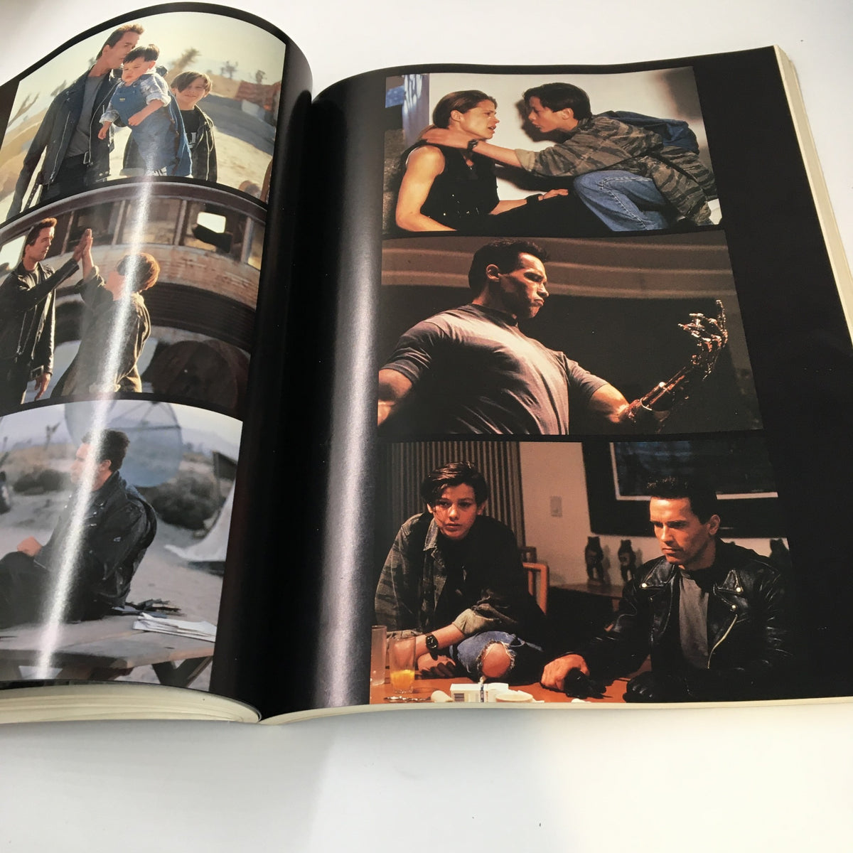 1991 Terminator 2 Judgement Day The Book of The Film An Illustrated Screenplay showcases iconic scenes with characters, including action sequences and emotional moments.