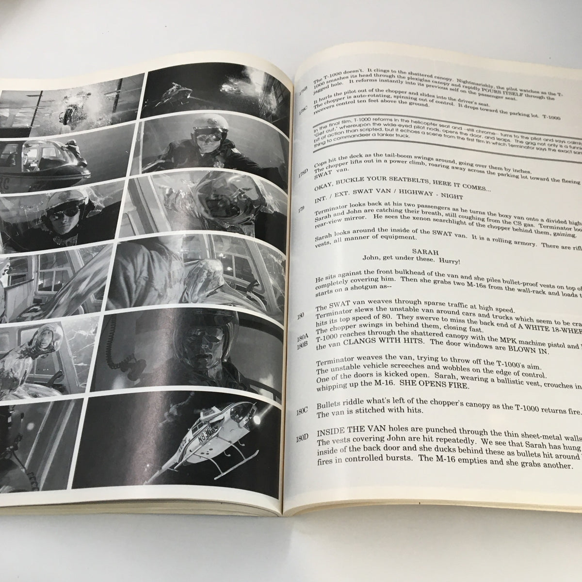 1991 Terminator 2 Judgement Day The Book of The Film An Illustrated Screenplay captures movie stills of thrilling action sequences and character interactions.