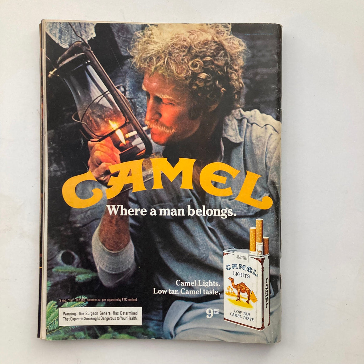 Advertisement page from VTG Playboy Magazine August 1983 displaying a Camel Lights cigarette ad, capturing the vintage advertising style of the era.