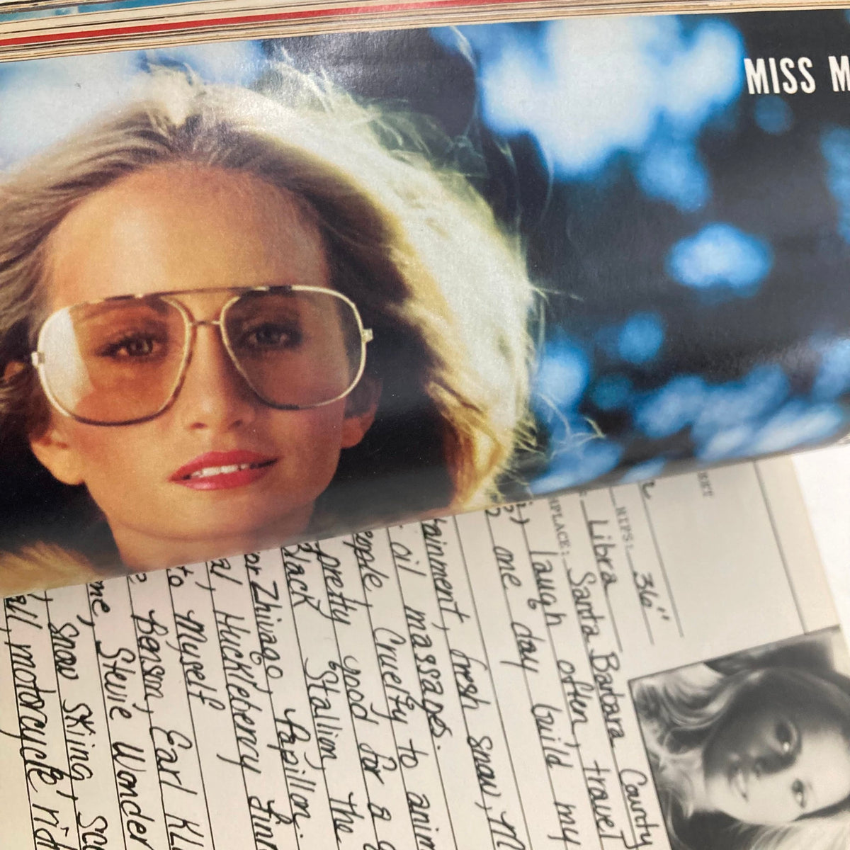 VTG Playboy Magazine March 1981 interior image, highlighting a beautiful model in sunglasses, representing the vintage allure of the publication.