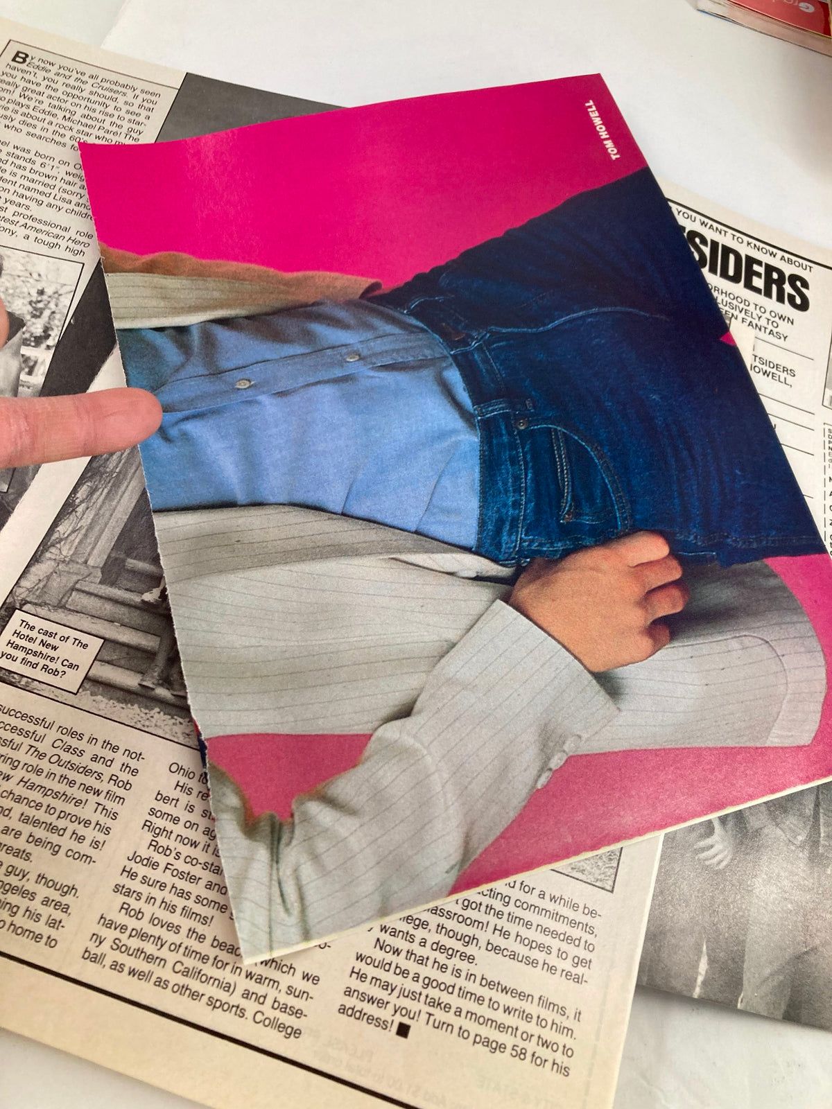 Vintage Photo Screen Magazine February 1984 with Matt Dillon, displaying a close-up of Timothy Gibbs in a casual denim outfit.