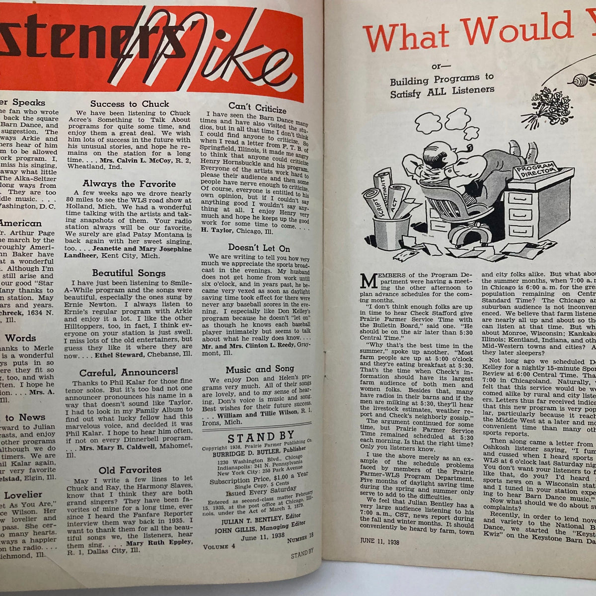Vintage Stand By Magazine June 11 1938 The Ranch Boys & Fair Days Ahead