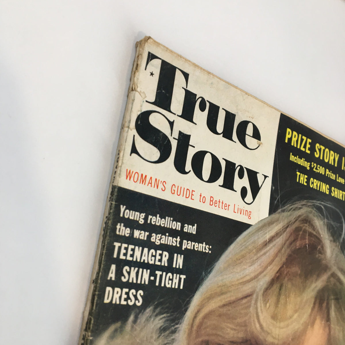 Cover of VTG True Story Magazine November Vol. 81 No. 4 featuring the title 'The Crying Shirt Love Story'. The magazine showcases a vintage woman's guide with elements of nostalgia and romance.