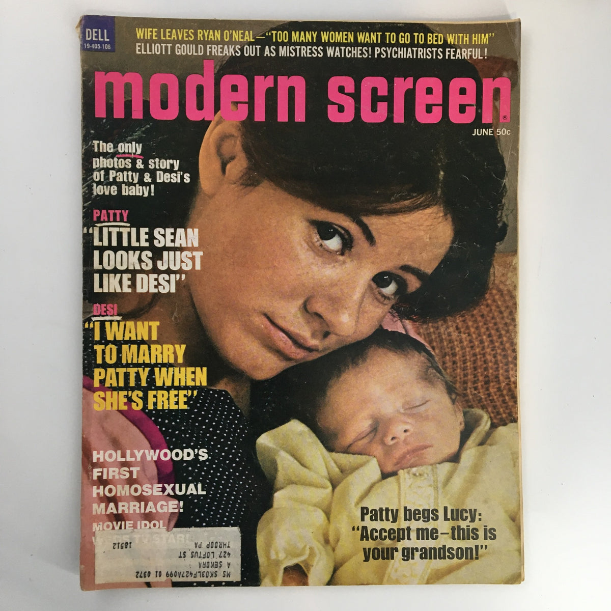 Modern Screen Magazine June 1971 cover featuring Patty with a baby, titled 'Patty Begs Lucy: Accept Me, This is Your Grandson.' The magazine includes features on iconic Hollywood stories and personalities.