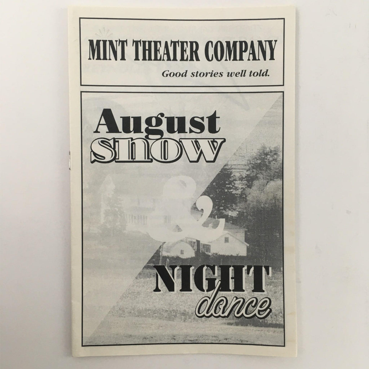 Cover of the 1998 August Snow & Night Dance by Reynolds Price, directed by Jonathan Bank, showcasing bold typography and a stylized design.