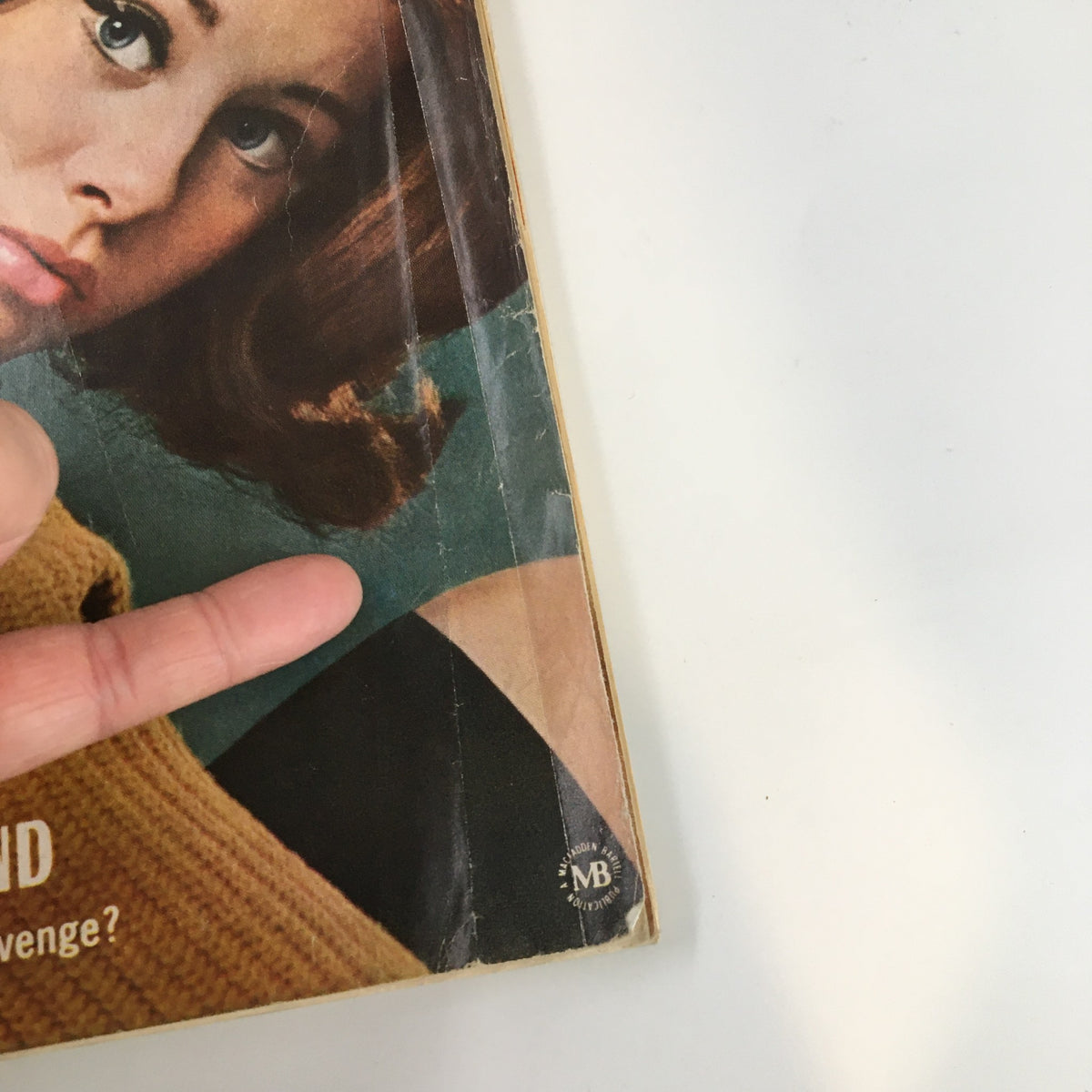 Side angle of the VTG True Story Magazine October 1966 cover, emphasizing the intriguing stories highlighted, including 'The Girl My Husband Brought Home'.