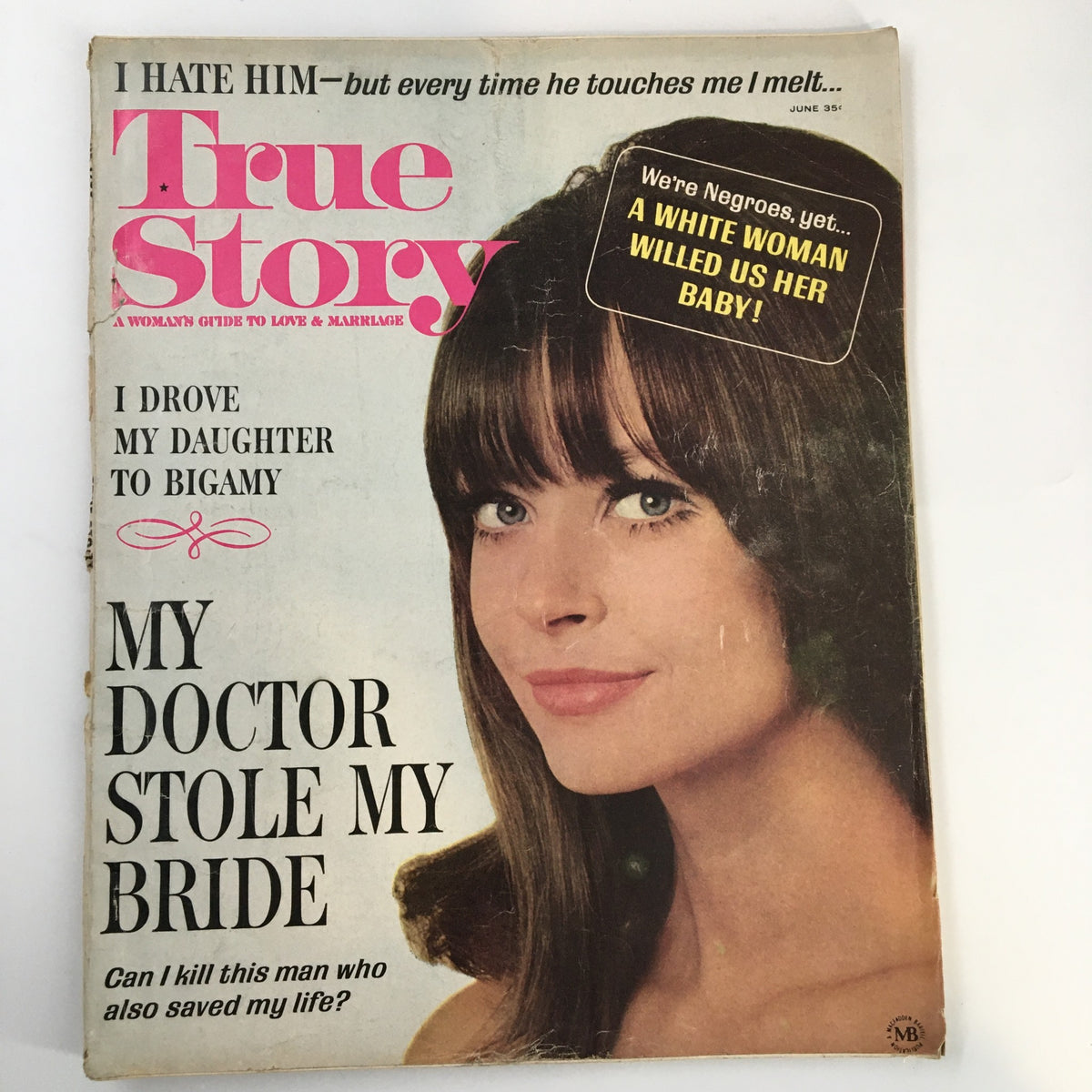Cover of VTG True Story Magazine June 1966 featuring the article 'My Doctor Stole My Bride'. The cover includes a striking image of a woman and colorful text.