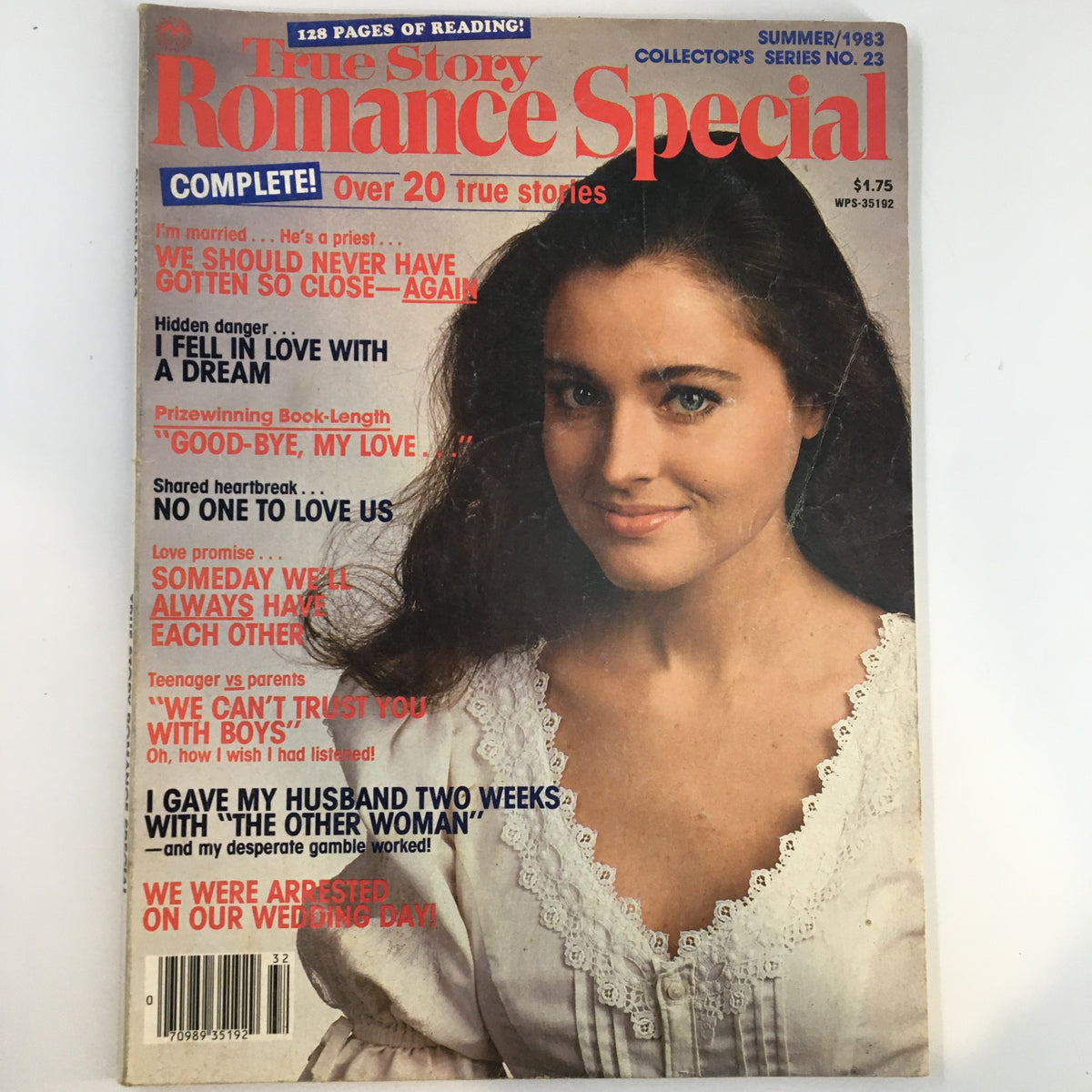 Cover of True Story Romance Special Magazine Summer 1983 featuring a smiling woman, highlighting over 20 true love stories with themes of romance and heartbreak.