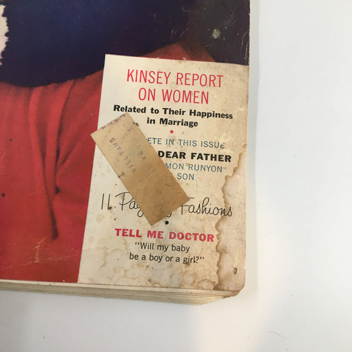 Detail of the back cover of Ladies' Home Journal Magazine September 1953, showcasing the Kinsey Report on Women, related to their happiness in marriage.