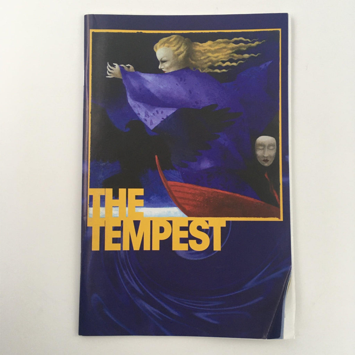 Cover of 'The Tempest' booklet from 2003 production at McCarter Theater Center, directed by Emilly Mann, featuring dramatic artwork.